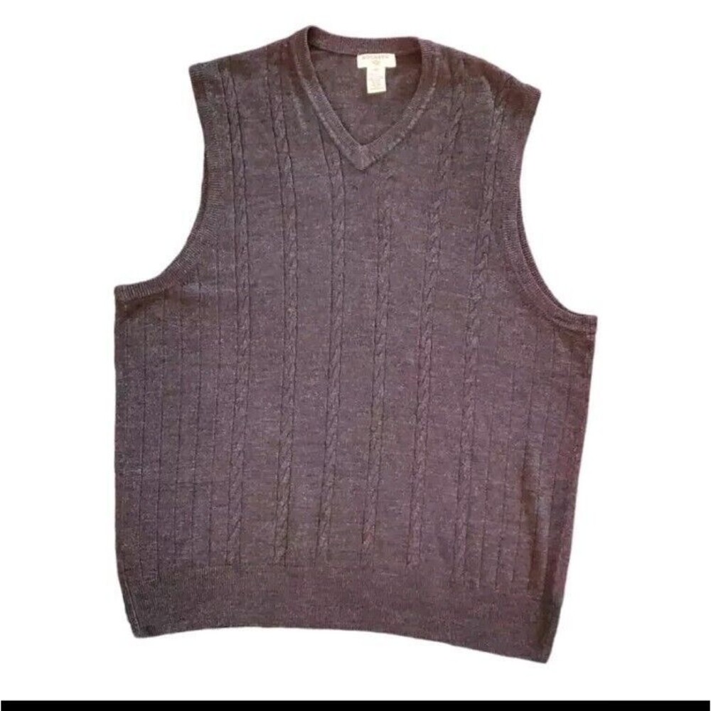 Dockers Mens Vest Knit Acrylic XXL Charcoal V Neck